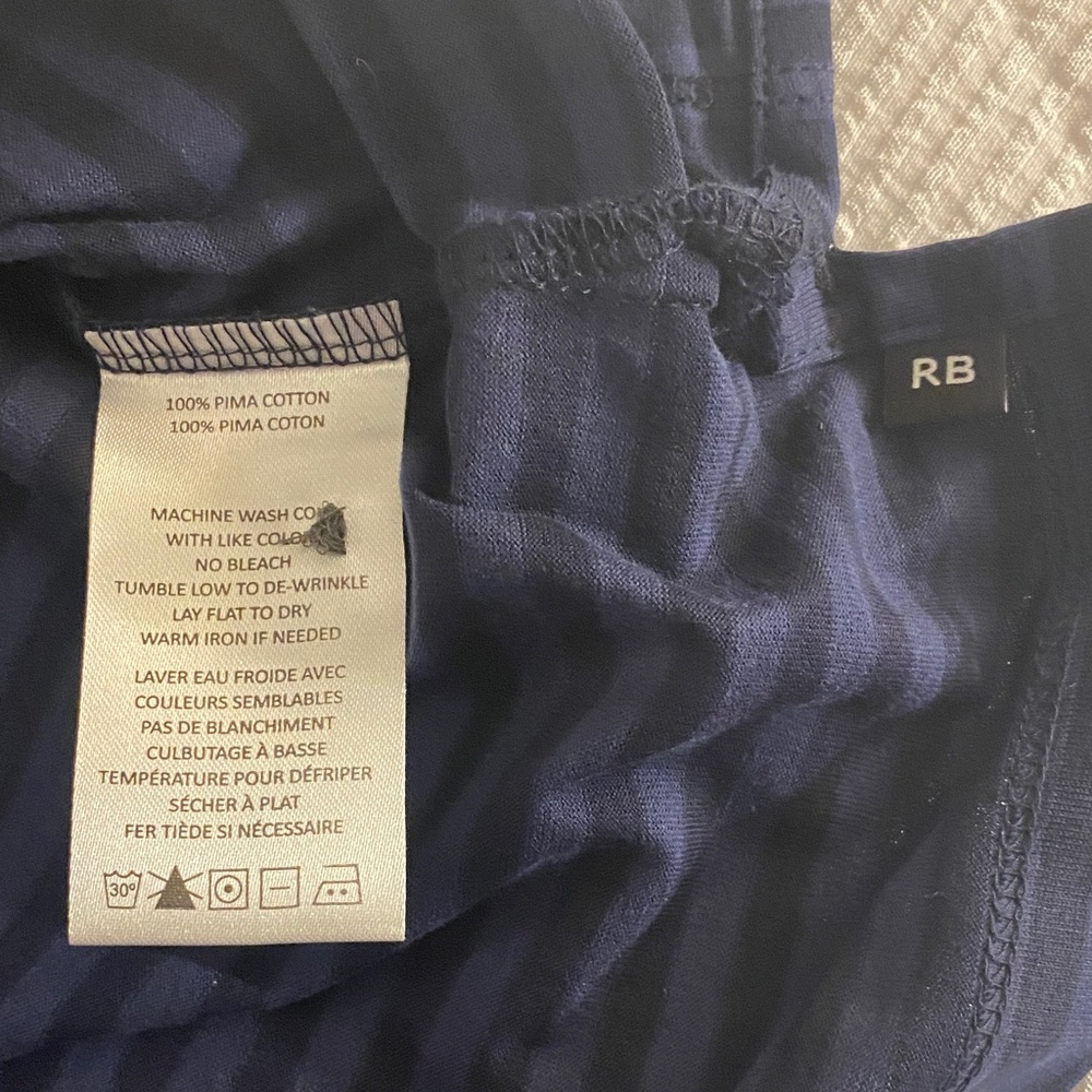 Robert Barakett Men's Navy and Black Striped Shirt - Picture 3 of 5